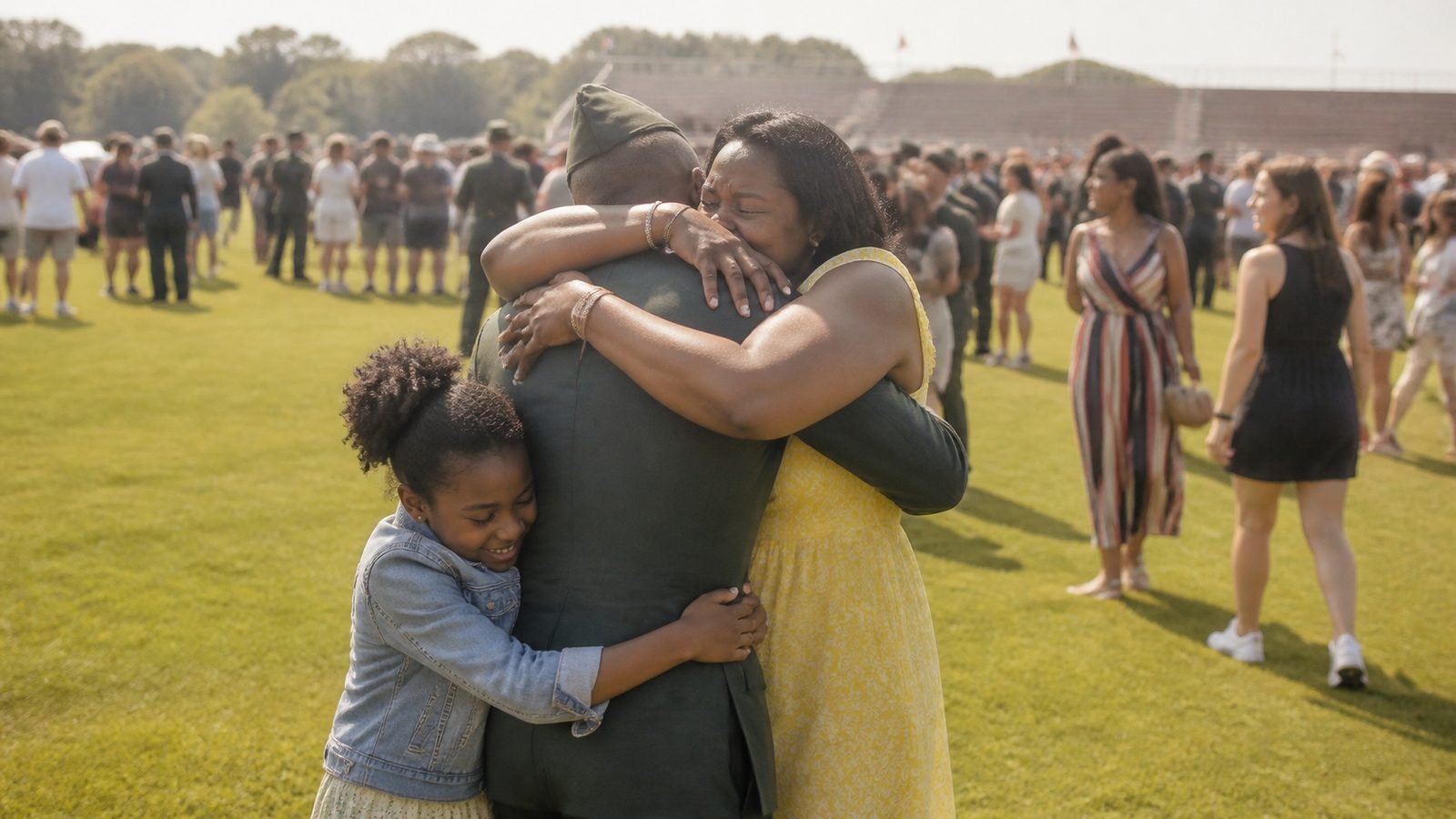 A soldier released to family on graduation day